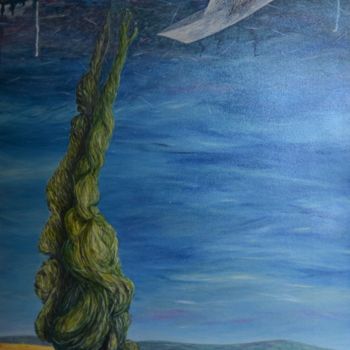 Pittura intitolato ""Sognando nuovi ori…" da Donato Larotonda, Opera d'arte originale, Acrilico Montato su Pannello di legno