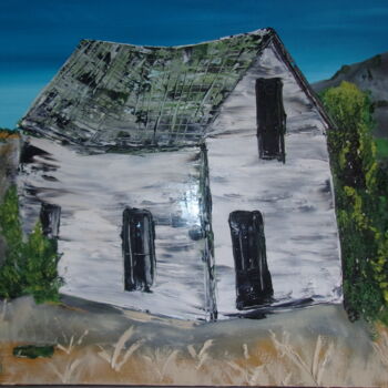 Malarstwo zatytułowany „"Madrid House #3"” autorstwa Don David Young (dondavid), Oryginalna praca, Olej Zamontowany na Drewn…