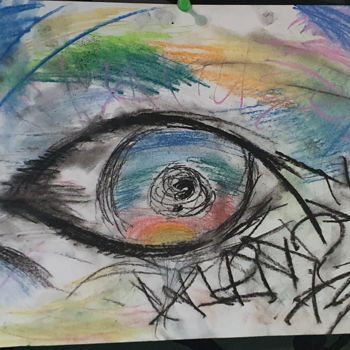 Dibujo titulada "The eye of lies./Ок…" por Ds, Obra de arte original, Pastel
