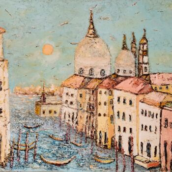 Malerei mit dem Titel "Il Canal Grande di…" von Dora Kalinova, Original-Kunstwerk, Öl Auf Keilrahmen aus Holz montiert