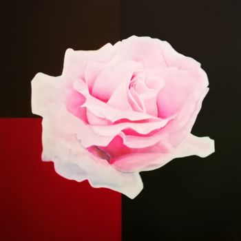 Schilderij getiteld "Rose quatre couleur…" door Mélanie Cavalec, Origineel Kunstwerk, Olie