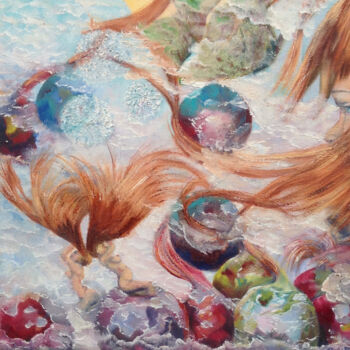 Ζωγραφική με τίτλο "Onions Make You Cry" από Dorienne Carmel, Αυθεντικά έργα τέχνης, Ακρυλικό Τοποθετήθηκε στο Ξύλινο φορείο…
