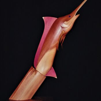 "CEDAR MARLIN" başlıklı Heykel Douglas Okerlund tarafından, Orijinal sanat, Ahşap
