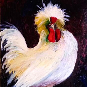 Schilderij getiteld "The Golden Cockerel" door Douglas Black, Origineel Kunstwerk, Olie