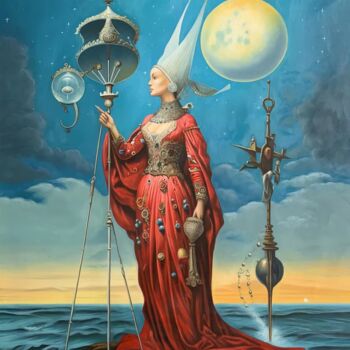 Painting titled "Amphitrite - Königi…" by Dr. Magdalena Laabs, Original Artwork, Oil