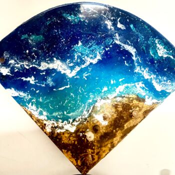 Sculpture titled "Wishful waves" by Dr. Priyanjalee Banerjee, Original Artwork, Resin