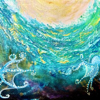Painting titled "Submerged Symphony" by Dr. Priyanjalee Banerjee, Original Artwork, Acrylic