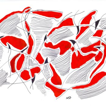 Рисунок под названием "Singularidades 2" - Mauricio Antonio Veloso Duarte, Подлинное произведение искусства, Чернила