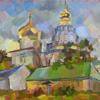 Pintura intitulada "Августовский дождь…" por Dmitry Veltishchev, Obras de arte originais