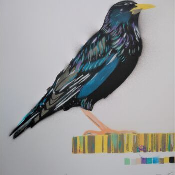 Painting titled "'Starling' - Origin…" by Dylan Bell (Bells Galleries), Original Artwork, Spray paint