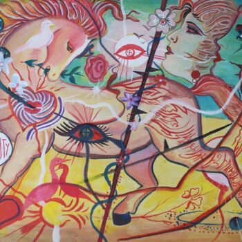 Pittura intitolato "Surreal Horse" da Dzovig Arnelian, Opera d'arte originale, Acrilico