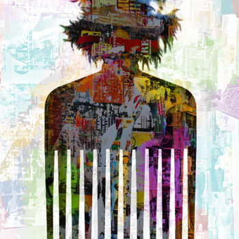 Digital Arts titled "Afro Basquiat - Col…" by Eben Kela, Original Artwork, 2D Digital Work