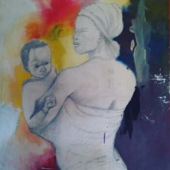 Schilderij getiteld "Bondage" door Ebenezer Kwesi Ofori Appiah, Origineel Kunstwerk, Acryl