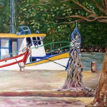 Pintura intitulada "barcos" por Paula, Obras de arte originais