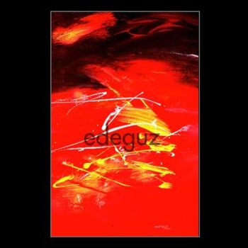 Painting titled "redscape1" by Edeguz, Original Artwork