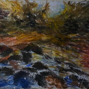 Painting titled "MOVIMIENTO, COLOR Y…" by Edgard Rene Orozco Campos, Original Artwork, Watercolor