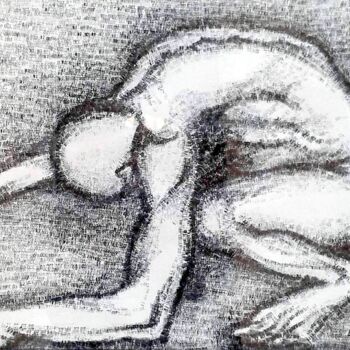 Dessin intitulée "La bête qui sommeil…" par Edith Donc, Œuvre d'art originale, Autre