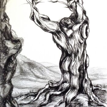 Drawing titled "Trognus Eroticus 4" by Edith Donc, Original Artwork, Charcoal