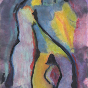 Painting titled "Trazando lazos 14" by Edith Fiamingo, Original Artwork