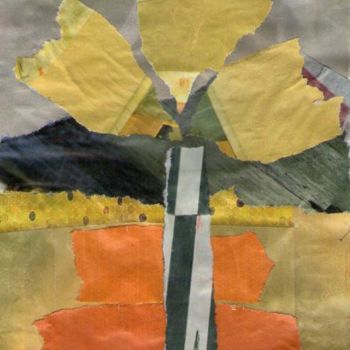 Картина под названием "Collage primaveral 2" - Edith Fiamingo, Подлинное произведение искусства, Масло