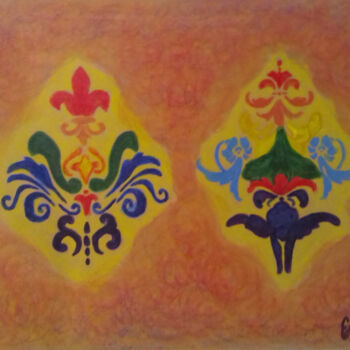 Pintura titulada "Ornamentos simétric…" por Edson Moura, Obra de arte original, Acrílico