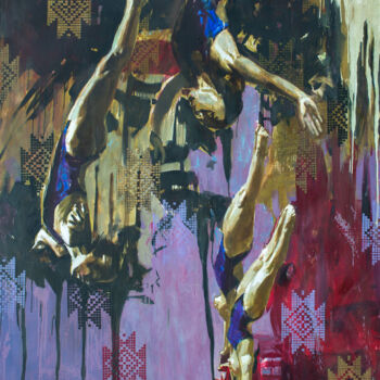 Schilderij getiteld "Gravity" door Eduard Potapenkov, Origineel Kunstwerk, Olie