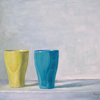 Peinture intitulée "Dos vasos" par Eduardo Carpintero García, Œuvre d'art originale, Huile