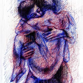 Рисунок под названием "Cambio il mondo con…" - Eduardo Scivoletto, Подлинное произведение искусства, Шариковая ручка