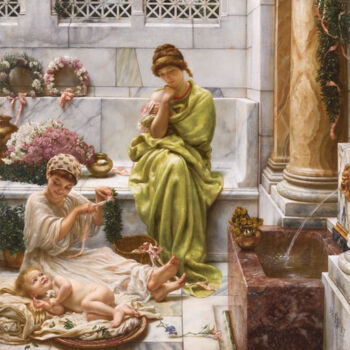 Painting titled "Coin du marché" by Edward Poynter, Original Artwork, Oil