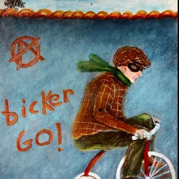 Schilderij getiteld "" Bicker"" door Edwige Manon (edman), Origineel Kunstwerk, Acryl Gemonteerd op Houten paneel