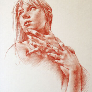 Drawing titled "Etreinte N°5, La Di…" by Efka, Original Artwork, Pencil