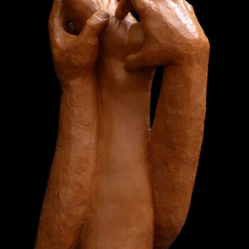 Escultura intitulada "Etreinte N°9, Tickl…" por Efka, Obras de arte originais, Terracota