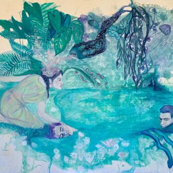 Malarstwo zatytułowany „Echo & Narcisse” autorstwa Ega, Oryginalna praca, Akryl