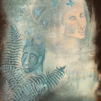 Malarstwo zatytułowany „Ferns secrets / Le…” autorstwa Ega, Oryginalna praca, Akryl