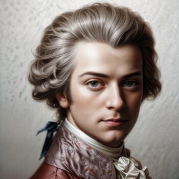 数字艺术 标题为“Mozart” 由Egidoro, 原创艺术品, AI生成的图像