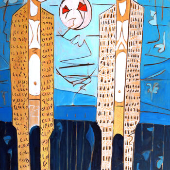 Картина под названием "Vivid symmetry" - Eiad Oraby, Подлинное произведение искусства, Древесный уголь Установлен на Деревян…