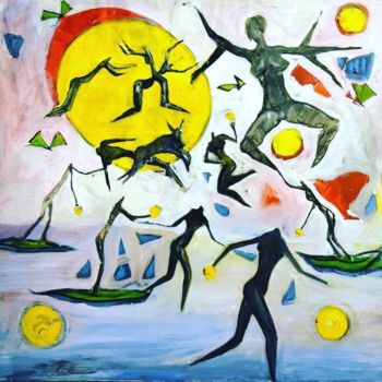 Картина под названием "Sun Dance" - Eiad Oraby, Подлинное произведение искусства, Масло