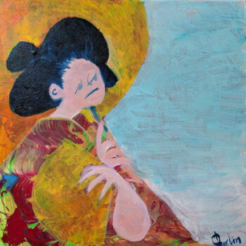 Peinture intitulée "Geisha Girl #1" par Oberlin The Artist, Œuvre d'art originale, Huile