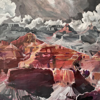 Painting titled "Grand Canyon No.1" by Ekaterina Glazkova, Original Artwork, Acrylic