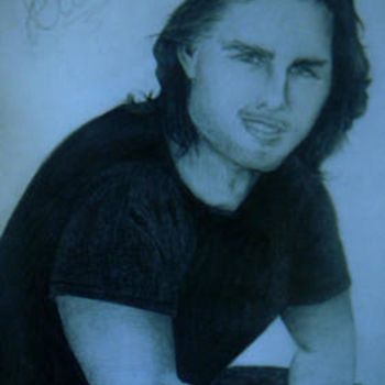 Drawing titled "Tom Cruise" by Ekaterinakirova, Original Artwork, Pencil