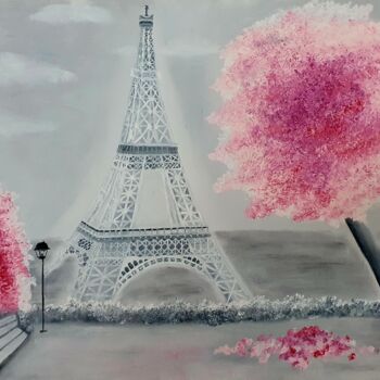 Painting titled "Parisian dream" by Ekaterina Nichubai (Shpekht), Original Artwork, Oil