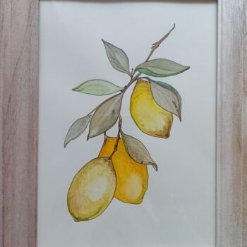 Malerei mit dem Titel "Лимоны ( Lemons)" von Ekaterina Pogodina (Lexsa), Original-Kunstwerk, Aquarell