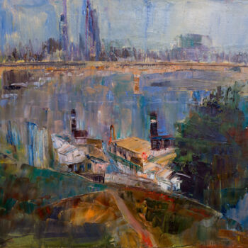 Peinture intitulée "Pier" par Elena Branovitskaya, Œuvre d'art originale, Huile