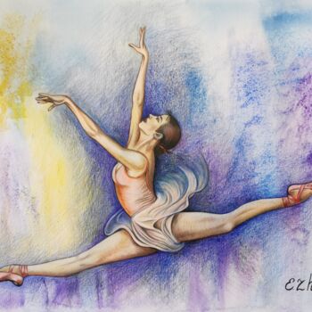 Drawing titled "Pastel Pencils & Wa…" by Elena Carlier, Original Artwork, Pastel Mounted on Glass