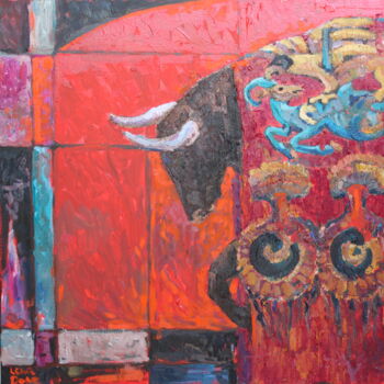 Pintura titulada "Toro" por Elena Done, Obra de arte original, Oleo Montado en Bastidor de camilla de madera