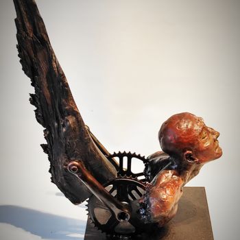 Sculpture titled ""Icarus"" by Elena Kraft, Original Artwork, Clay
