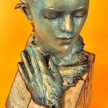 Skulptur mit dem Titel ""MRIYA" UNIQUE SCUL…" von Elena Kraft, Original-Kunstwerk, Ton