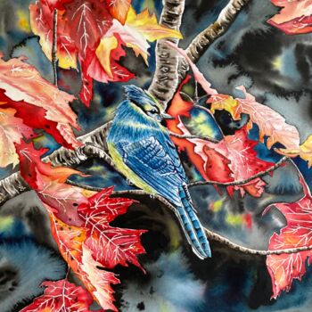 Peinture intitulée "Осень" par Elena Lisovskaya, Œuvre d'art originale, Aquarelle