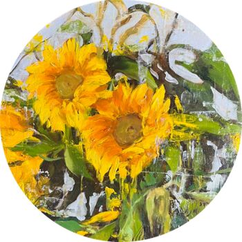 Pintura titulada "Sunflowers 2" por Elena Mashajeva-Agraphiotis, Obra de arte original, Oleo
