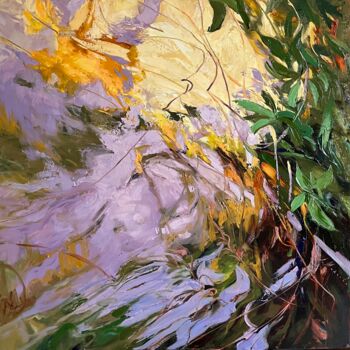 Peinture intitulée "LUMINOUS WATERS" par Elena Mashajeva-Agraphiotis, Œuvre d'art originale, Huile Monté sur Châssis en bois